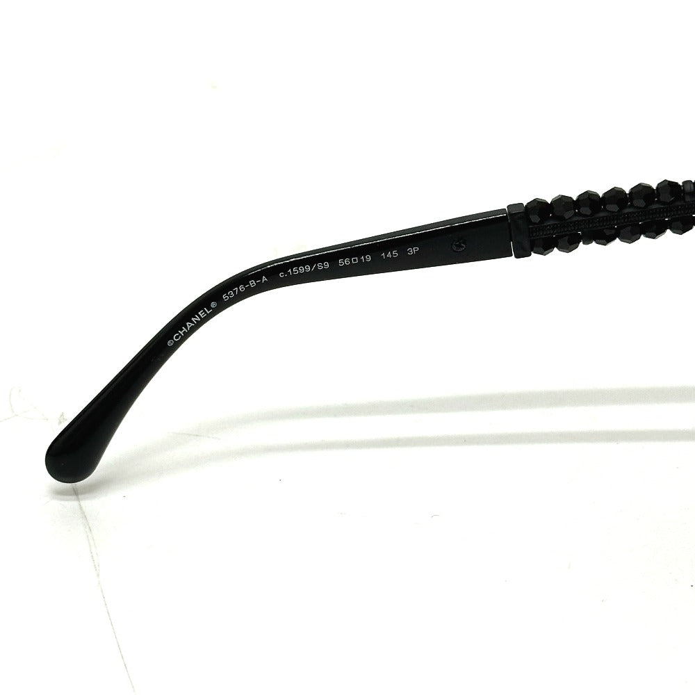 CHANEL 5376-B-A ブラックビジュー オーバル サングラス プラスチック レディース ブラック - brandshop-reference