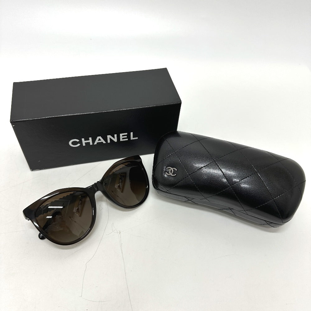 CHANEL 5376-B-A ブラックビジュー オーバル サングラス プラスチック レディース ブラック - brandshop-reference