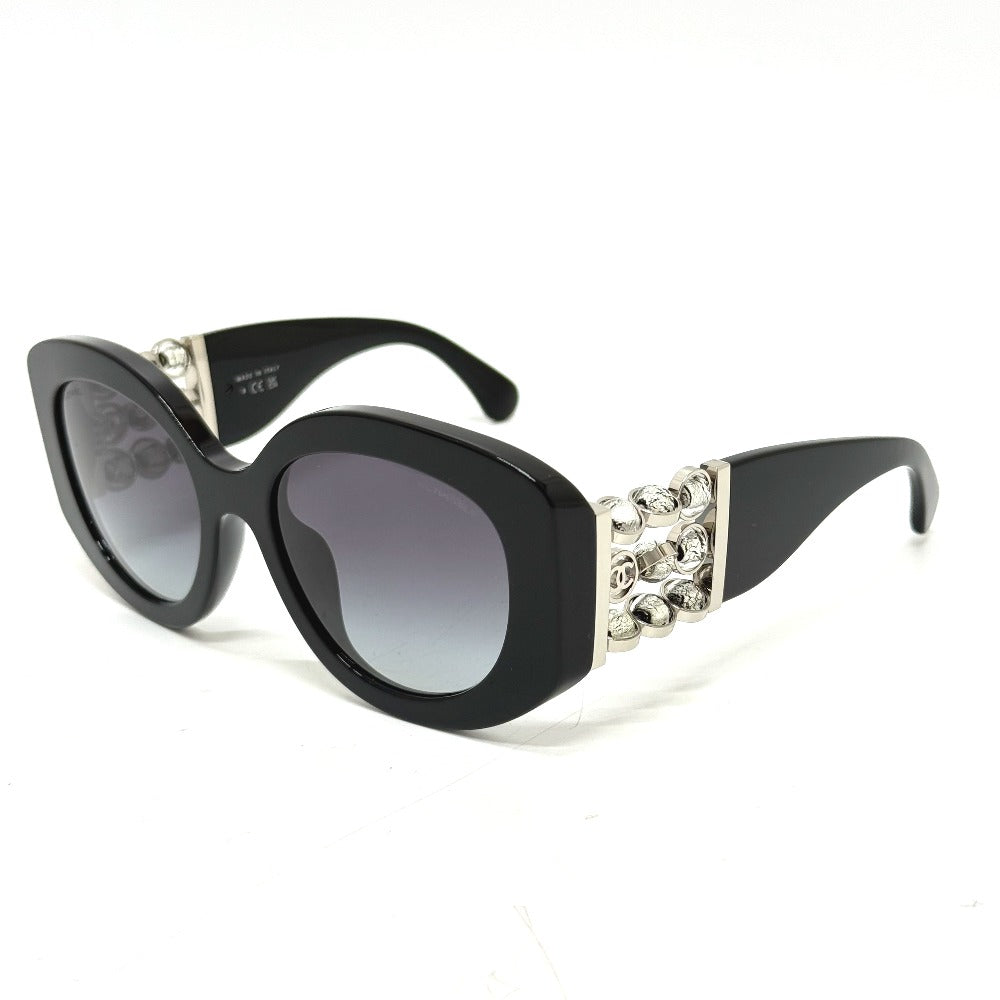 CHANEL 5543-HA ヴェネチアン オーバル シェイプ アイウェア 小物 サングラス プラスチック レディース ブラック - brandshop-reference