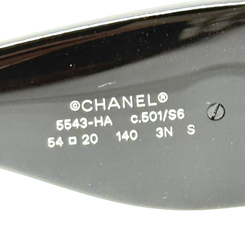CHANEL 5543-HA ヴェネチアン オーバル シェイプ アイウェア 小物 サングラス プラスチック レディース ブラック - brandshop-reference