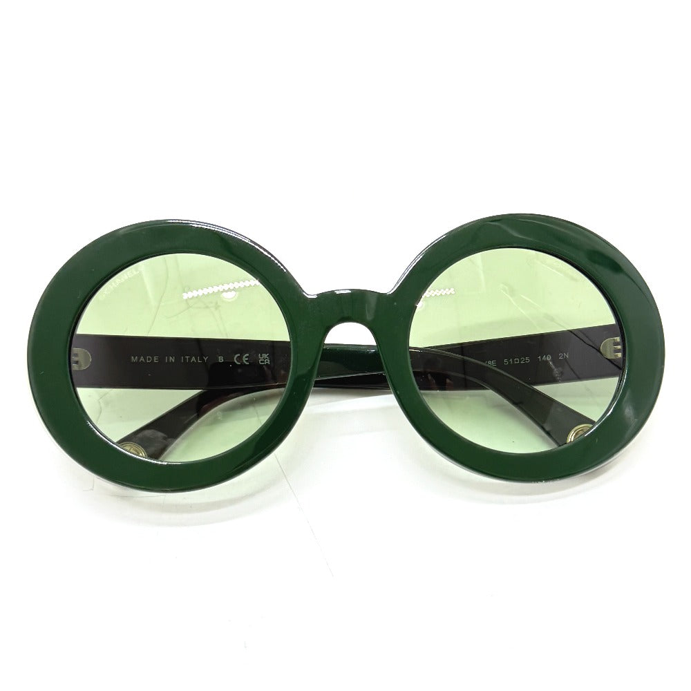 CHANEL 5489-A 小物 ココマーク ラウンドシェープ アイウェア サングラス プラスチック レディース グリーン - brandshop-reference