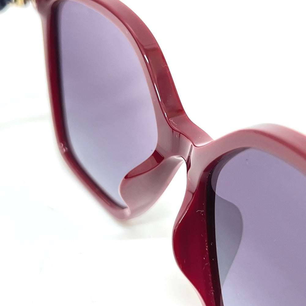 CHANEL 5546-Q-A Coco Mark Chain Square Shape Calfskin Sunglasses Plastic Ladies Red