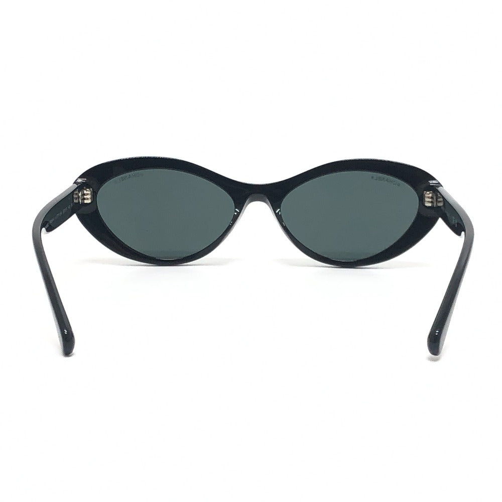 CHANEL 5416-A Coco Mark Fashion Accessory Eyewear Oval Shape Plastic Sunglasses Women's Black