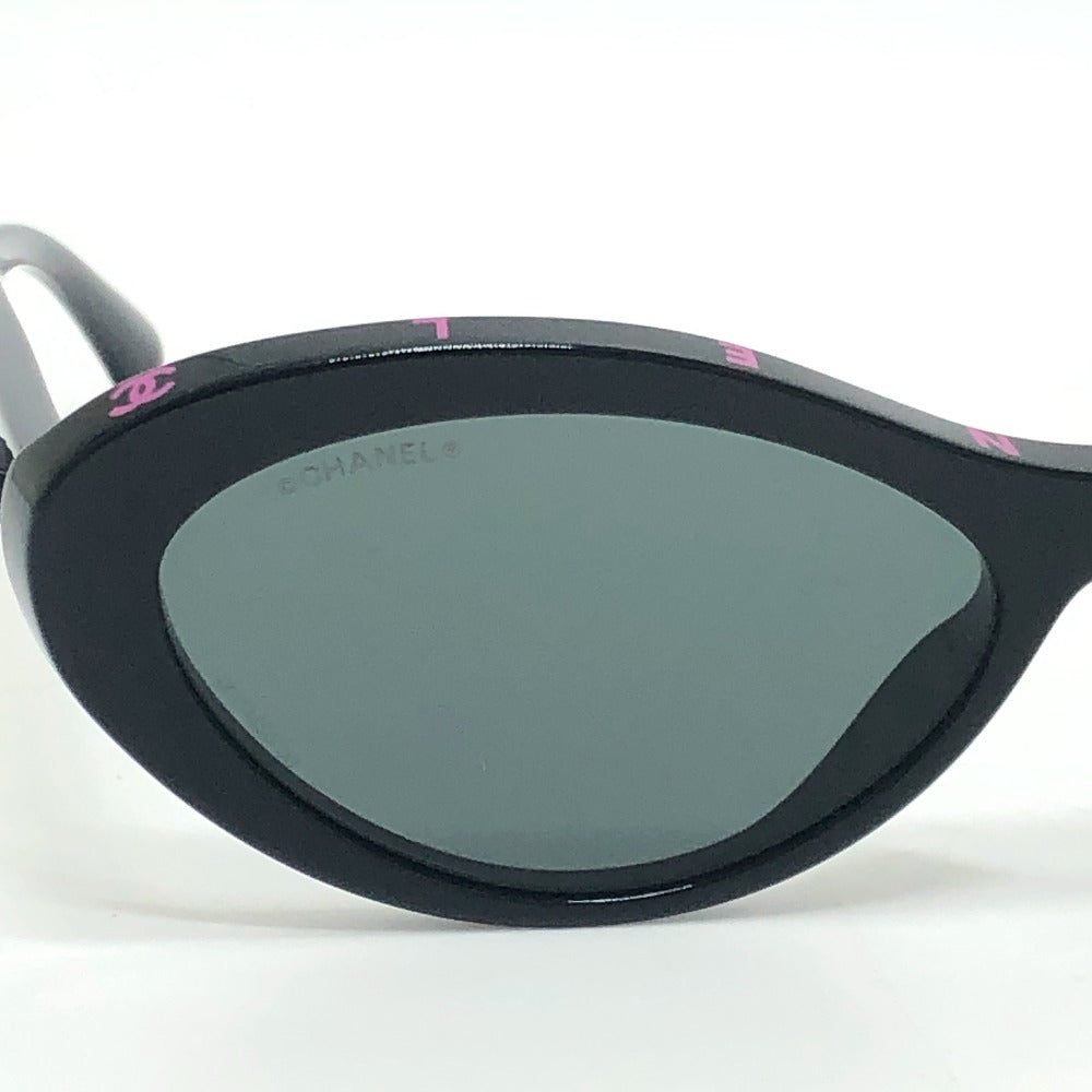 CHANEL 5416-A Coco Mark Fashion Accessory Eyewear Oval Shape Plastic Sunglasses Women's Black