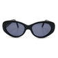 CHANEL 05974 CC Mark Eyewear Oval Blue Lens Vintage sunglasses Plastic Black Used