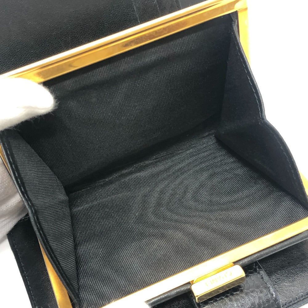 CHANEL CC Mark Stitch Short wallet, mini wallet, coin purse with clasp Folded wallet Caviar Leather Black Used