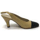 CHANEL Bicolor Heels, high heels, shoes, apparel, footwear pumps Leather Beige/Black Used