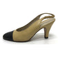 CHANEL Bicolor Heels, high heels, shoes, apparel, footwear pumps Leather Beige/Black Used