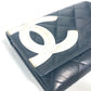 CHANEL カンボンライン CC ココマーク コンパクトウォレット 2つ折り財布 レザー レディース ブラック