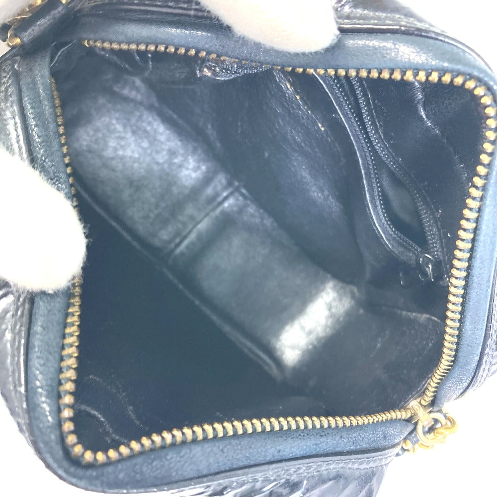 CHANEL CC ココマーク ポシェット タッセル カバン フリンジ チェーン 斜め掛け ショルダーバッグ エナメル レディース ブラック