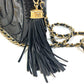 CHANEL CC ココマーク ポシェット タッセル カバン フリンジ チェーン 斜め掛け ショルダーバッグ エナメル レディース ブラック