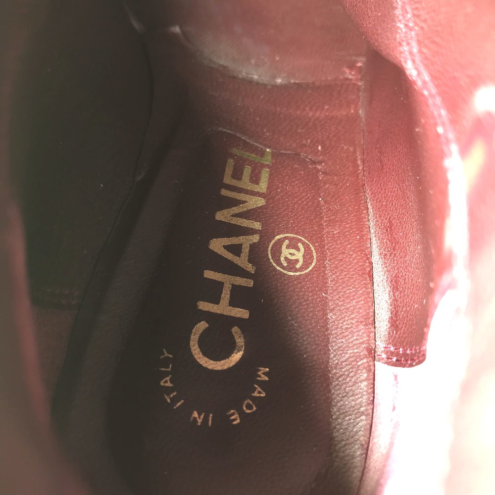 CHANEL ベルト ロングブーツ ブーツ レザー レディース ブラック ブラック