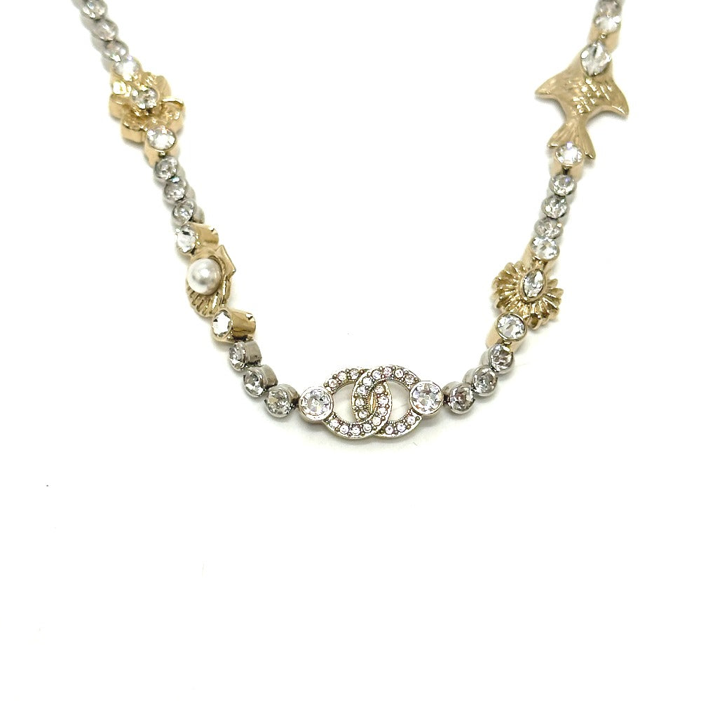 CHANEL ABE913 25Ｃ コスチューム パール & ストラス マリンテイスト ラインストーン ネックレス メタル レディース ゴールド - brandshop-reference