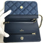 CHANEL AP0250 長財布 チェーンバッグ マトラッセ チェーンウォレット 斜め掛け ショルダーバッグ デニム レディース ブルー