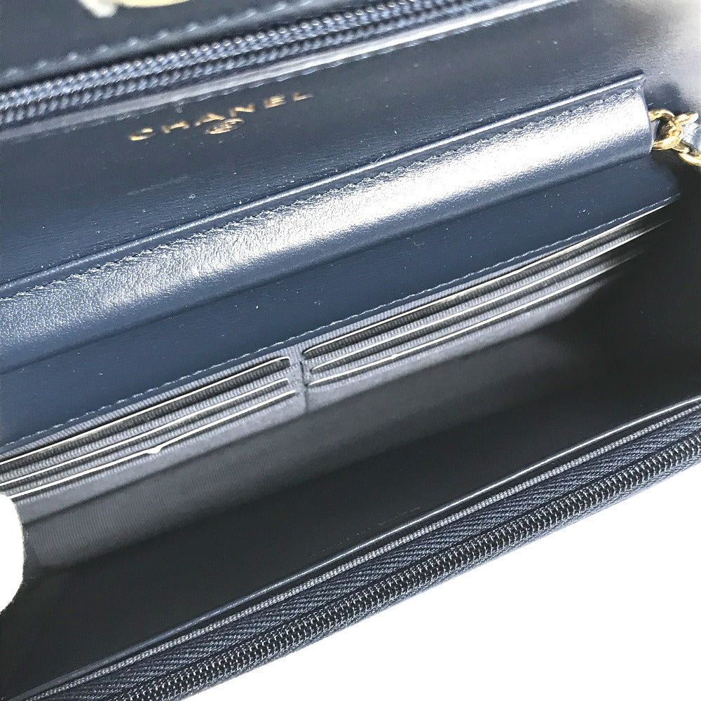 CHANEL AP0250 長財布 チェーンバッグ マトラッセ チェーンウォレット 斜め掛け ショルダーバッグ デニム レディース ブルー