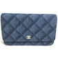 CHANEL AP0250 長財布 チェーンバッグ マトラッセ チェーンウォレット 斜め掛け ショルダーバッグ デニム レディース ブルー