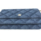 CHANEL AP0250 長財布 チェーンバッグ マトラッセ チェーンウォレット 斜め掛け ショルダーバッグ デニム レディース ブルー