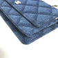 CHANEL AP0250 長財布 チェーンバッグ マトラッセ チェーンウォレット 斜め掛け ショルダーバッグ デニム レディース ブルー