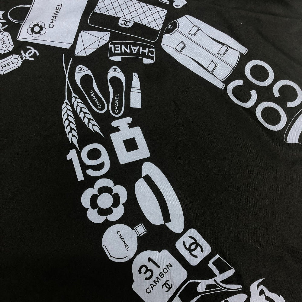 CHANEL ポップ マルチデザイン ファッション小物 大判 スカーフ シルク レディース ブラック