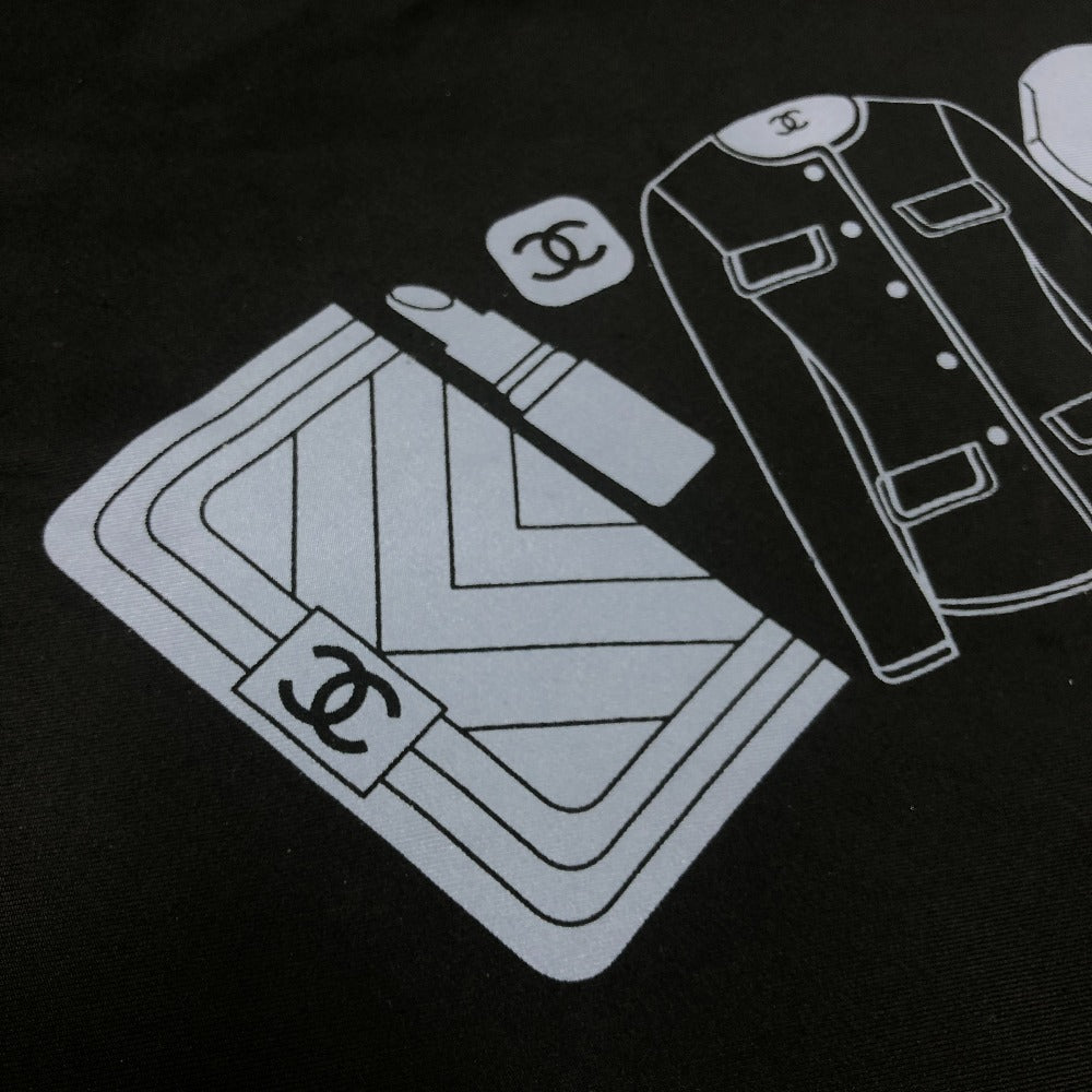 CHANEL ポップ マルチデザイン ファッション小物 大判 スカーフ シルク レディース ブラック