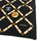 CHANEL CC MarkChain all-over print Apparel accessories, large shawls Scarf silk Black Used