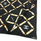 CHANEL CC MarkChain all-over print Apparel accessories, large shawls Scarf silk Black Used