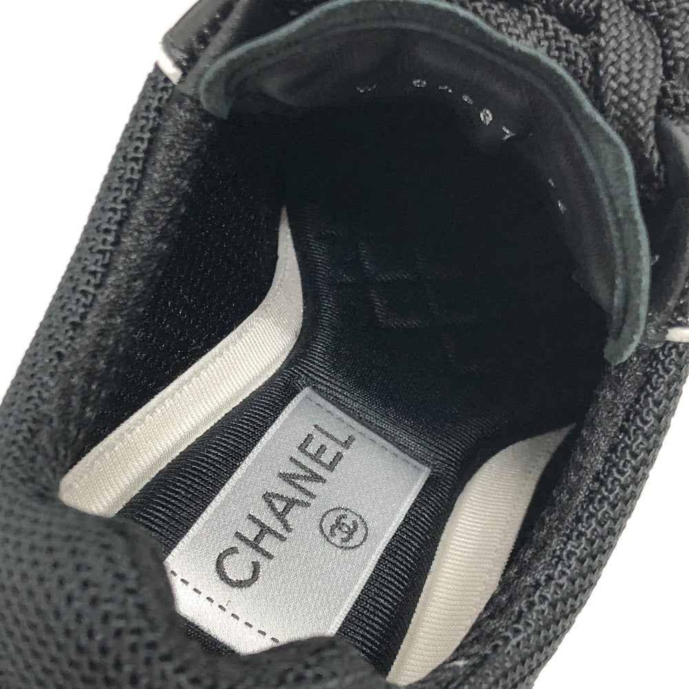 CHANEL G46871 Fall/Winter 25/26 Coco Mark Mixed Fiber Shiny Calfskin & Suede Heel Sneakers Suede Women's Black