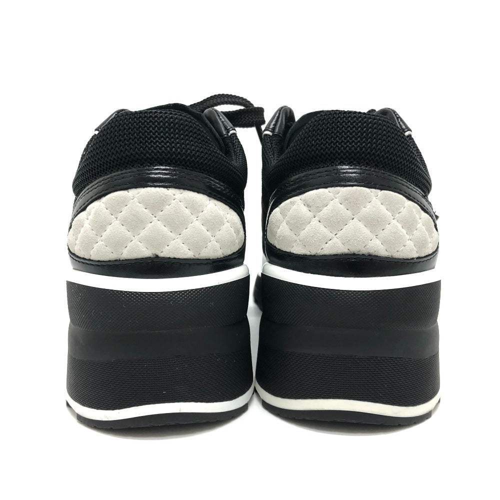 CHANEL G46871 Fall/Winter 25/26 Coco Mark Mixed Fiber Shiny Calfskin & Suede Heel Sneakers Suede Women's Black