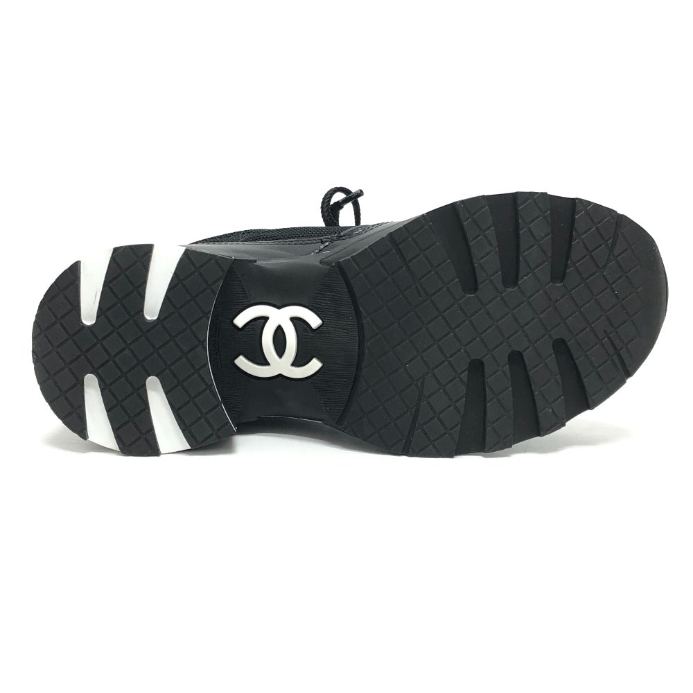 CHANEL G46871 Fall/Winter 25/26 Coco Mark Mixed Fiber Shiny Calfskin & Suede Heel Sneakers Suede Women's Black
