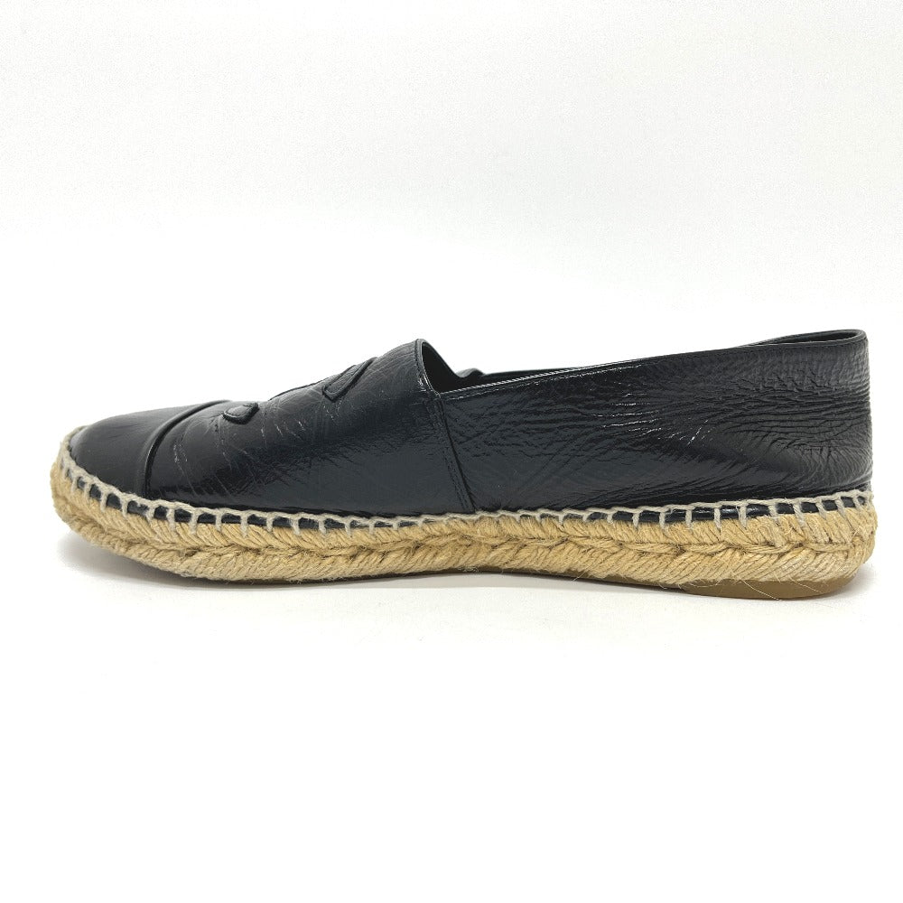 CHANEL Ｇ29762 CC Mark Espadrilles Slip-on shoes Slip-on Leather Black Used