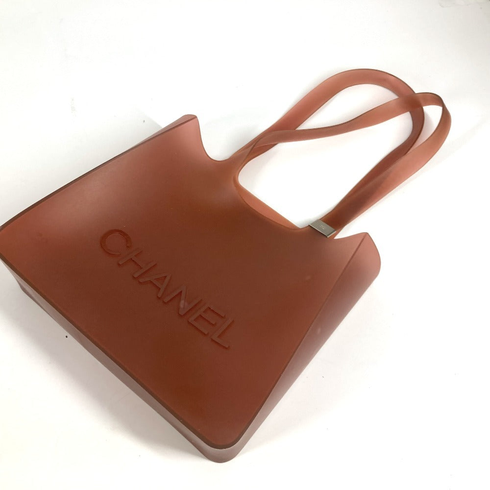 CHANEL ロゴ ビーチバッグ 肩掛け トートバッグ ショルダーバッグ ラバー レディース ブラウン - brandshop-reference