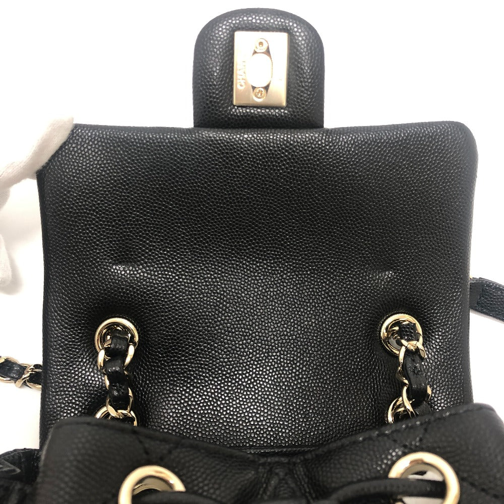 CHANEL AS4058 マトラッセ キルティング ココマーク CC ロゴ チェーン カバン バックパック リュックサック キャビアスキン レディース ブラック