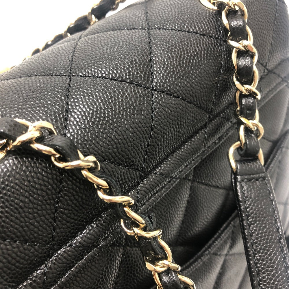 CHANEL AS4058 マトラッセ キルティング ココマーク CC ロゴ チェーン カバン バックパック リュックサック キャビアスキン レディース ブラック