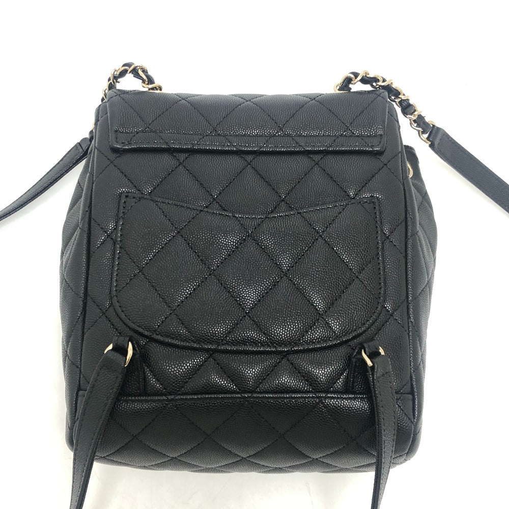 CHANEL AS4058 マトラッセ キルティング ココマーク CC ロゴ チェーン カバン バックパック リュックサック キャビアスキン レディース ブラック
