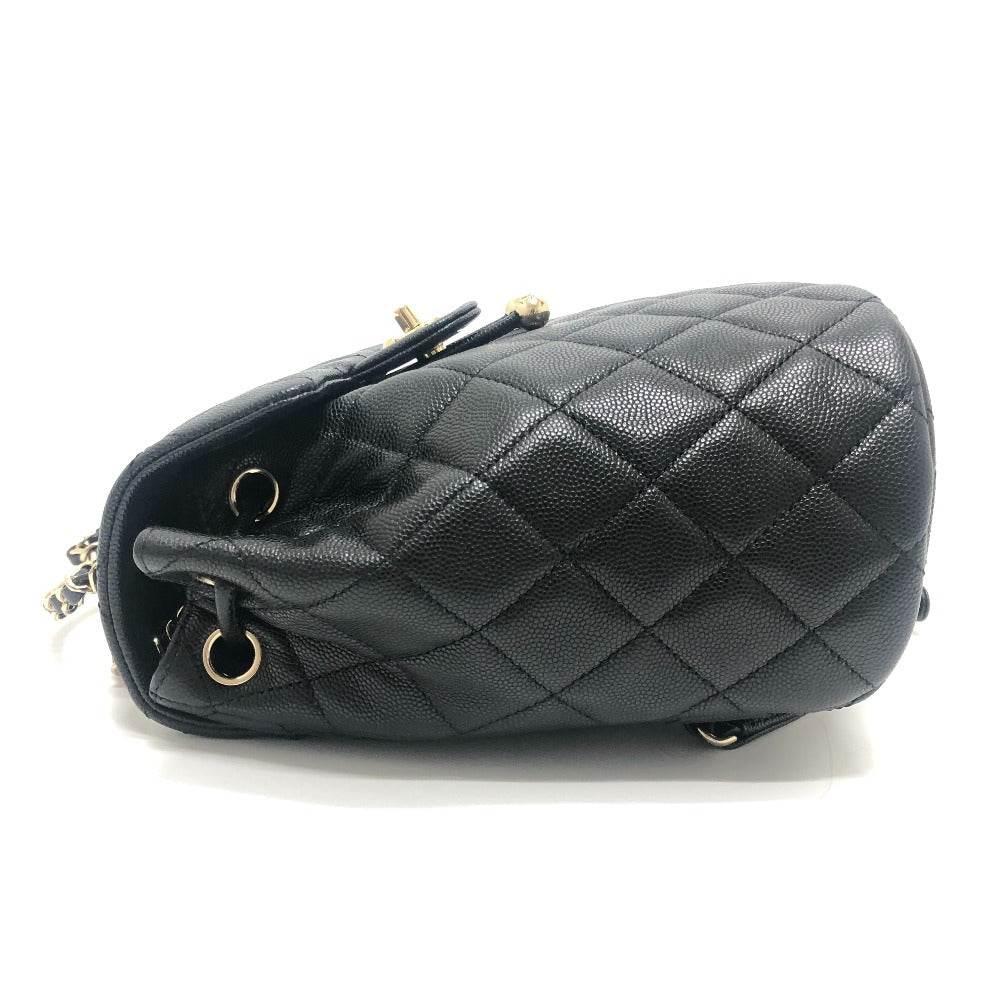 CHANEL AS4058 マトラッセ キルティング ココマーク CC ロゴ チェーン カバン バックパック リュックサック キャビアスキン レディース ブラック