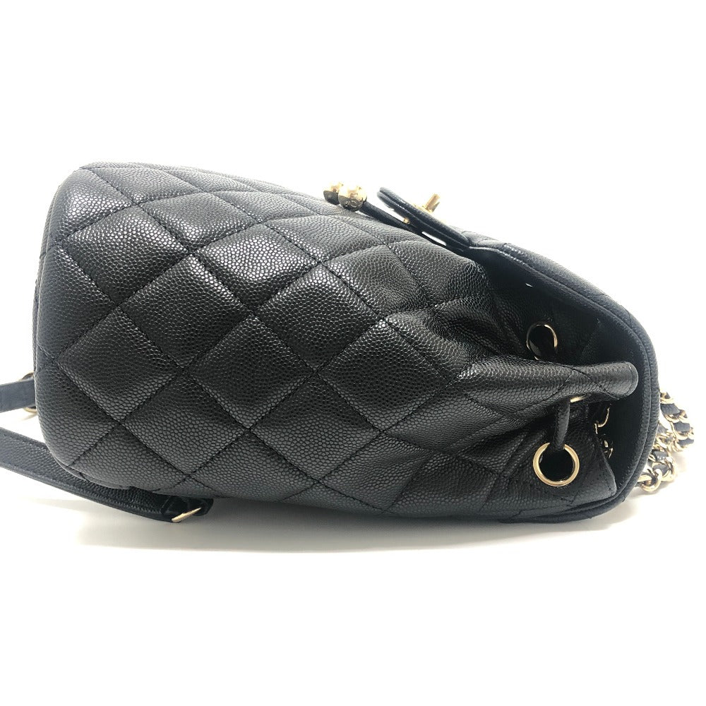 CHANEL AS4058 マトラッセ キルティング ココマーク CC ロゴ チェーン カバン バックパック リュックサック キャビアスキン レディース ブラック
