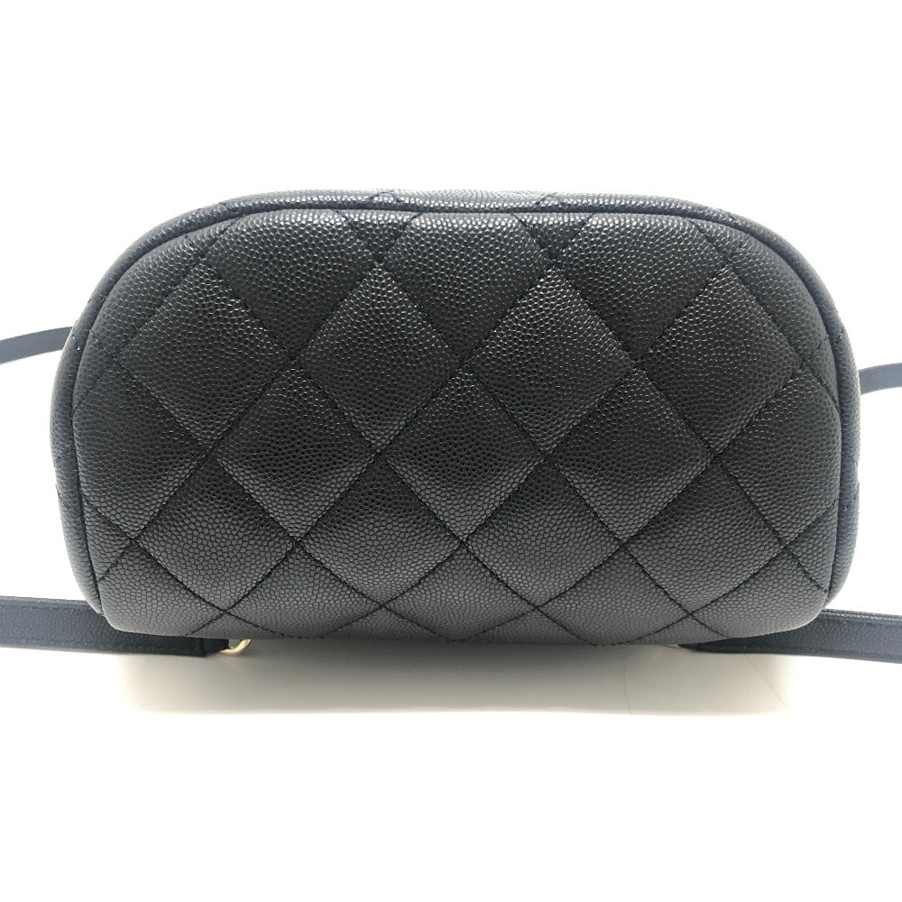 CHANEL AS4058 マトラッセ キルティング ココマーク CC ロゴ チェーン カバン バックパック リュックサック キャビアスキン レディース ブラック