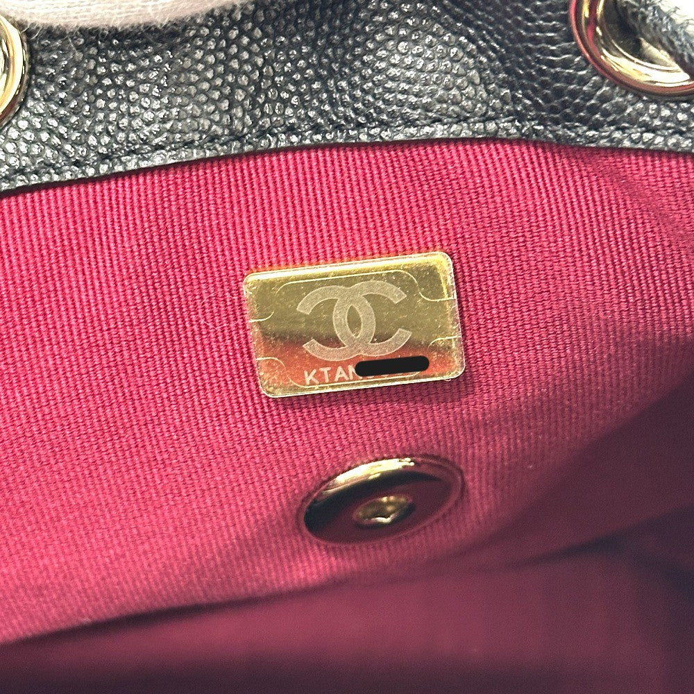 CHANEL AS4058 バックパック マトラッセ キルティング ココマーク CC ロゴ チェーン カバン リュックサック キャビアスキン レディース G金具 ブラック