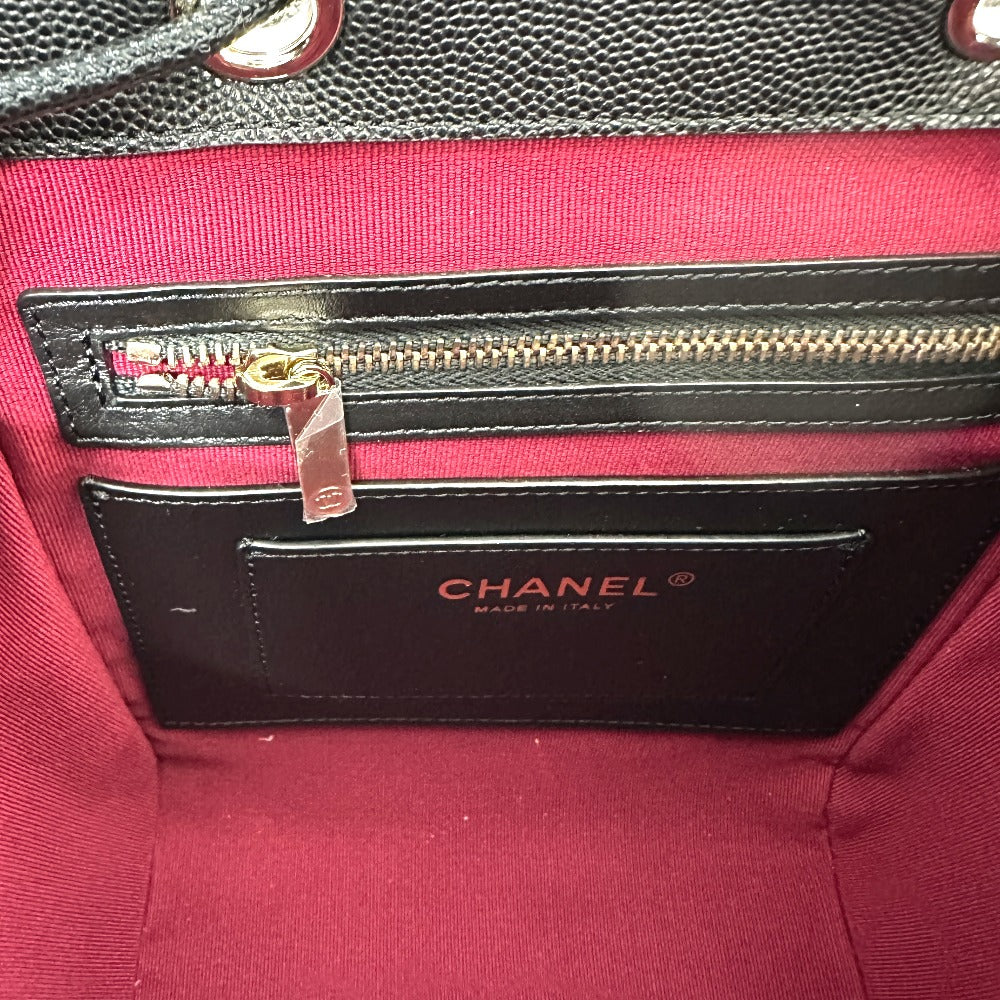 CHANEL AS4058 バックパック マトラッセ キルティング ココマーク CC ロゴ チェーン カバン リュックサック キャビアスキン レディース G金具 ブラック
