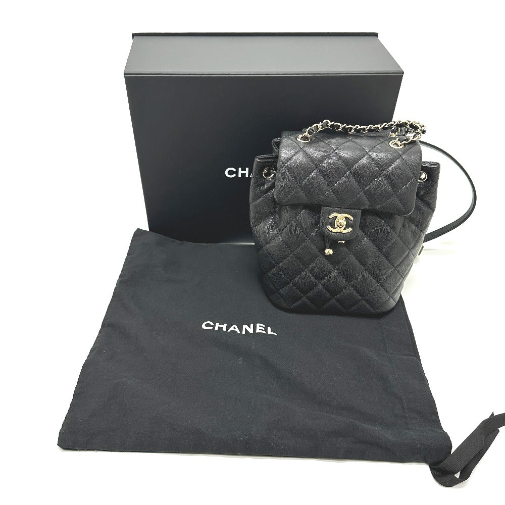 CHANEL AS4058 バックパック マトラッセ キルティング ココマーク CC ロゴ チェーン カバン リュックサック キャビアスキン レディース G金具 ブラック