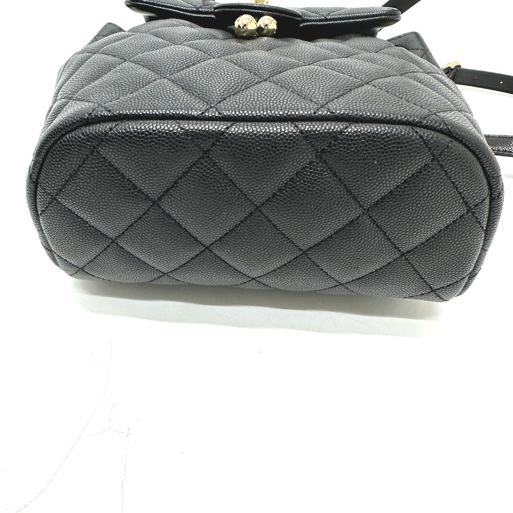 CHANEL AS4058 バックパック マトラッセ キルティング ココマーク CC ロゴ チェーン カバン リュックサック キャビアスキン レディース G金具 ブラック