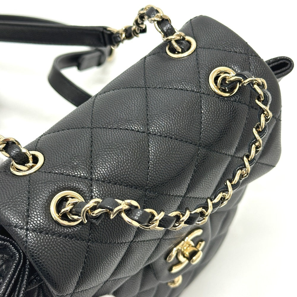 CHANEL AS4058 バックパック マトラッセ キルティング ココマーク CC ロゴ チェーン カバン リュックサック キャビアスキン レディース G金具 ブラック