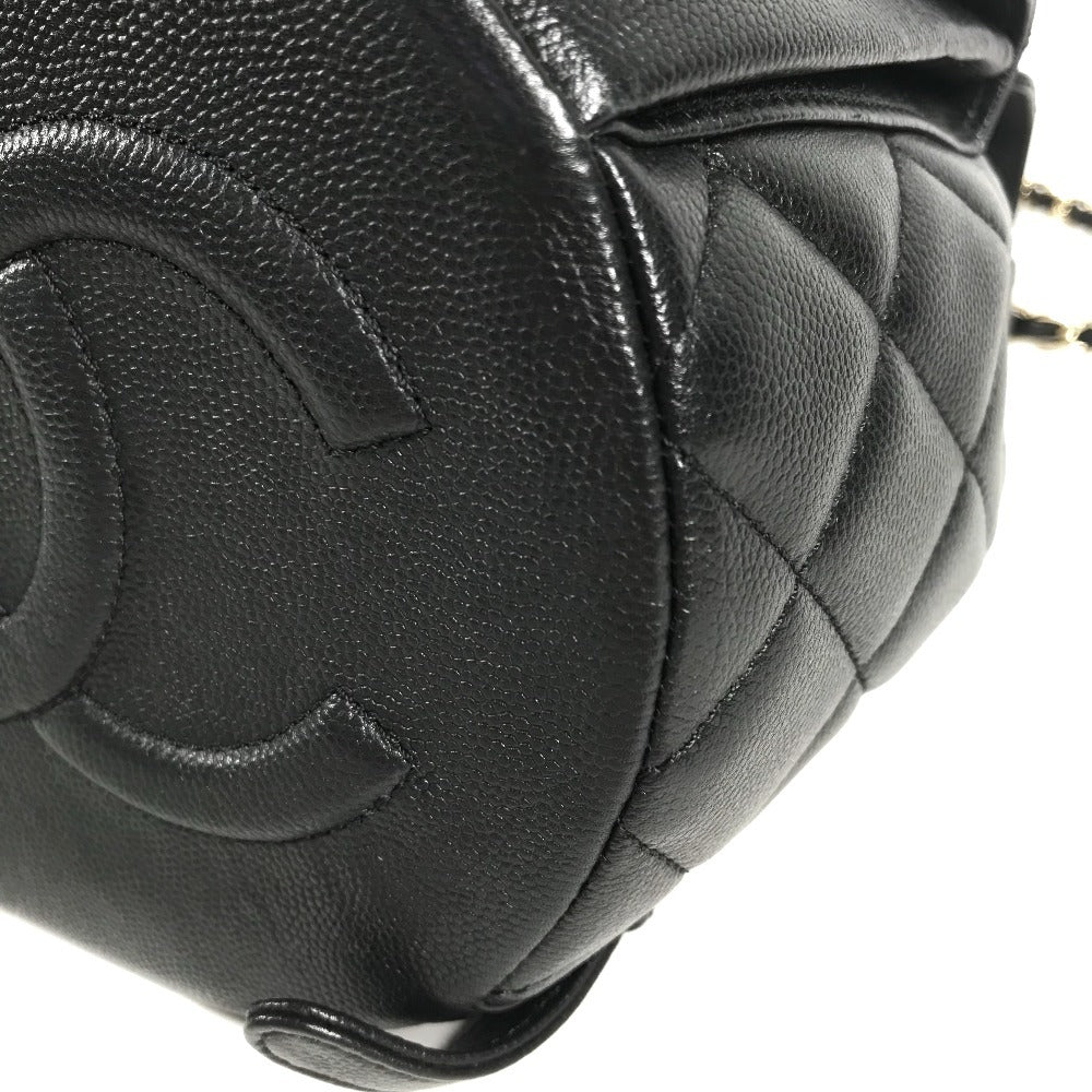 CHANEL AS3290 ココマーク CC ロゴ キルティング マトラッセ キルティング チェーンリュック Wポケット バックパック カバン リュックサック キャビアスキン レディース ブラック