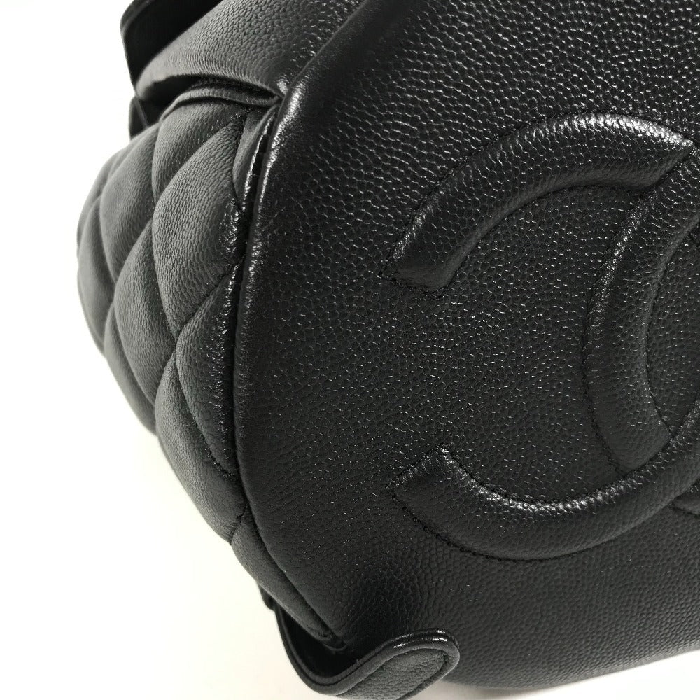 CHANEL AS3290 ココマーク CC ロゴ キルティング マトラッセ キルティング チェーンリュック Wポケット バックパック カバン リュックサック キャビアスキン レディース ブラック