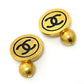 CHANEL CC Coco Mark 93A Vintage Fashion Accessory Metal Cufflinks Women's Gold