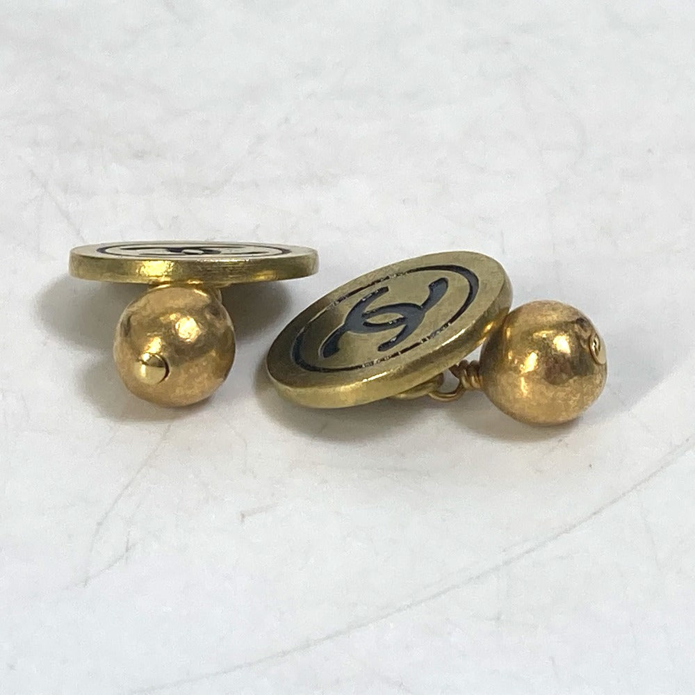 CHANEL 95P CC Coco Mark Vintage Two-Tone Metal Cufflinks for Men, Gold