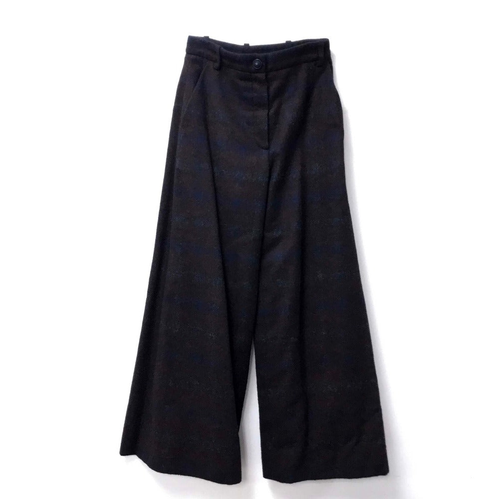 CHANEL Flannel Wide-leg Pants, Size 15B, Women's, Bordeaux