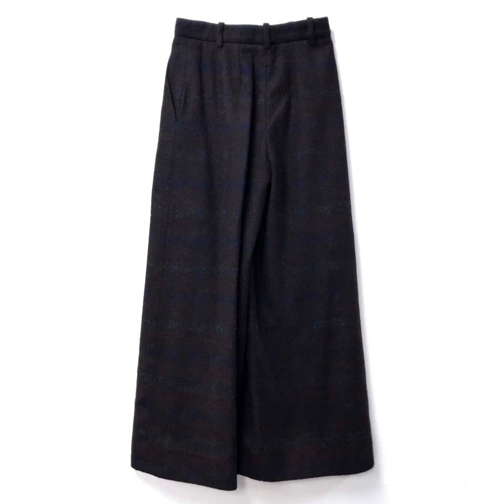 CHANEL Flannel Wide-leg Pants, Size 15B, Women's, Bordeaux