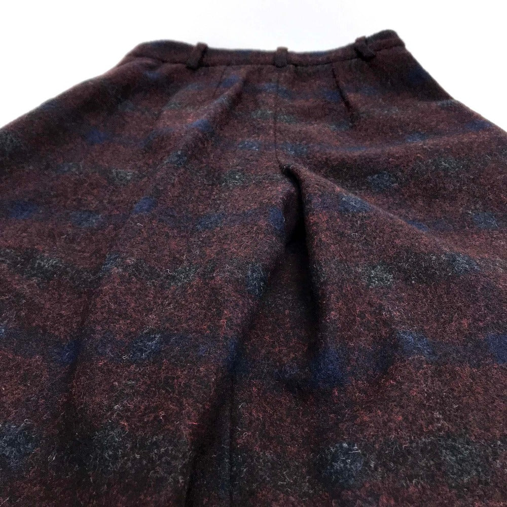 CHANEL Flannel Wide-leg Pants, Size 15B, Women's, Bordeaux