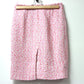 CHANEL Apparel Knee-Length Tweed Skirt, Size 16, Women's, Pink